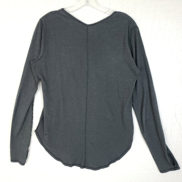Lululemon Yogini 5 Year Long Sleeve Tee Heathered Black size 10 Soft Gym Yoga - Picture 7 of 13